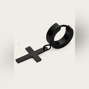 Black Cross Dangle Earring